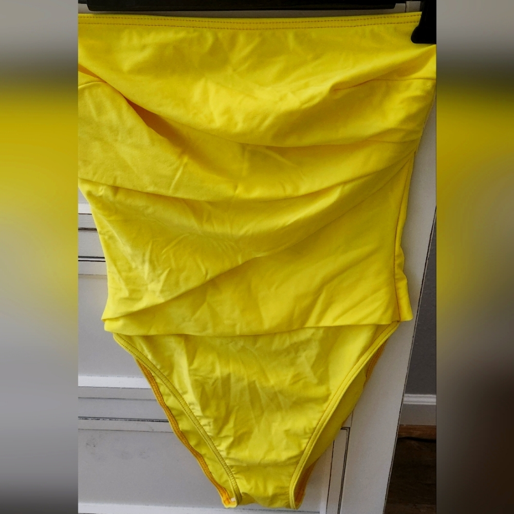 Gianni Versace vintage authentic ICONIC Women Swimsuit Lemon Yellow 42 - M 1980s